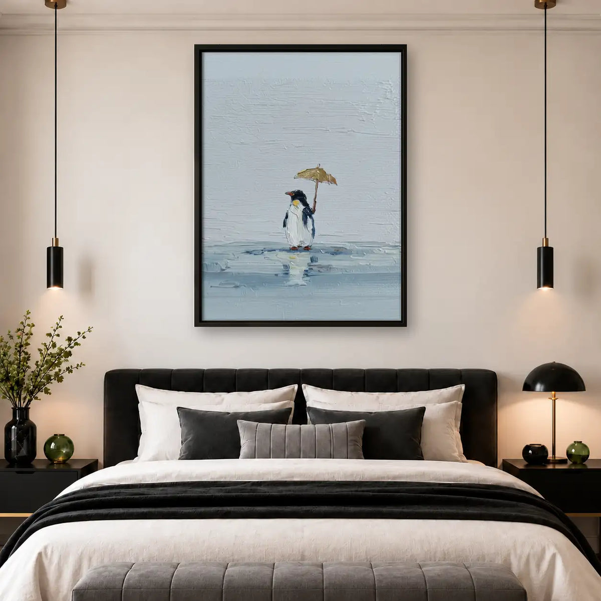 Couple Walking Beneath Umbrella Wall Art 4