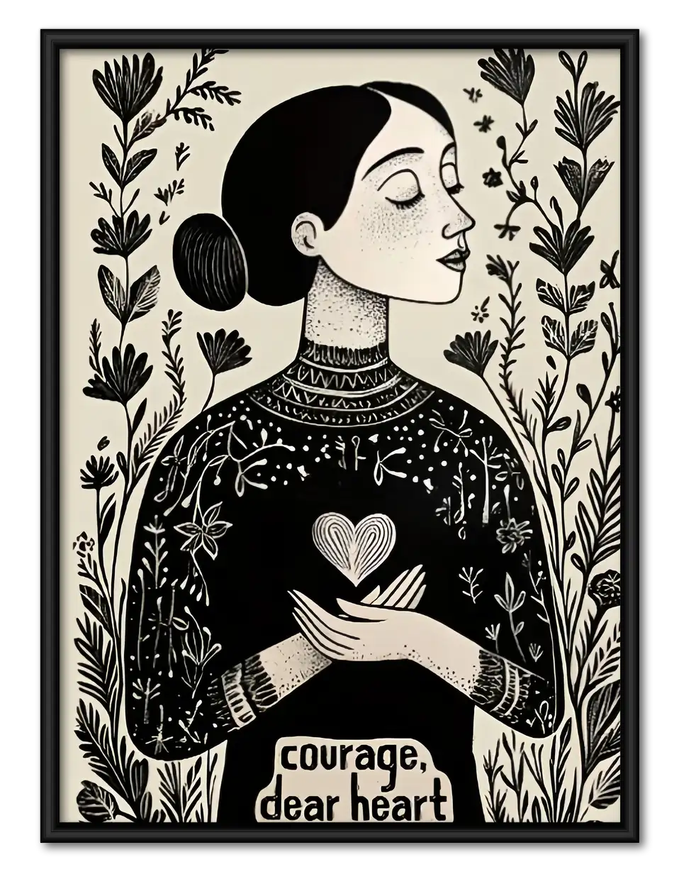 Courage Dear Heart Woman Wall Art 1