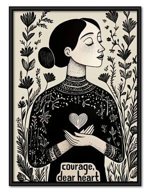 Courage Dear Heart Woman Wall Art