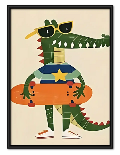 Cowboy Crocodile Character Wall Art