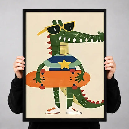Cowboy Crocodile Character Wall Art 3