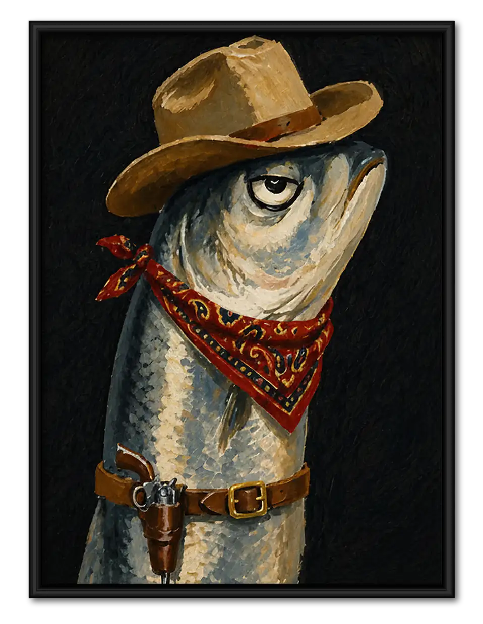 Cowboy Fish Portrait Wall Art 1