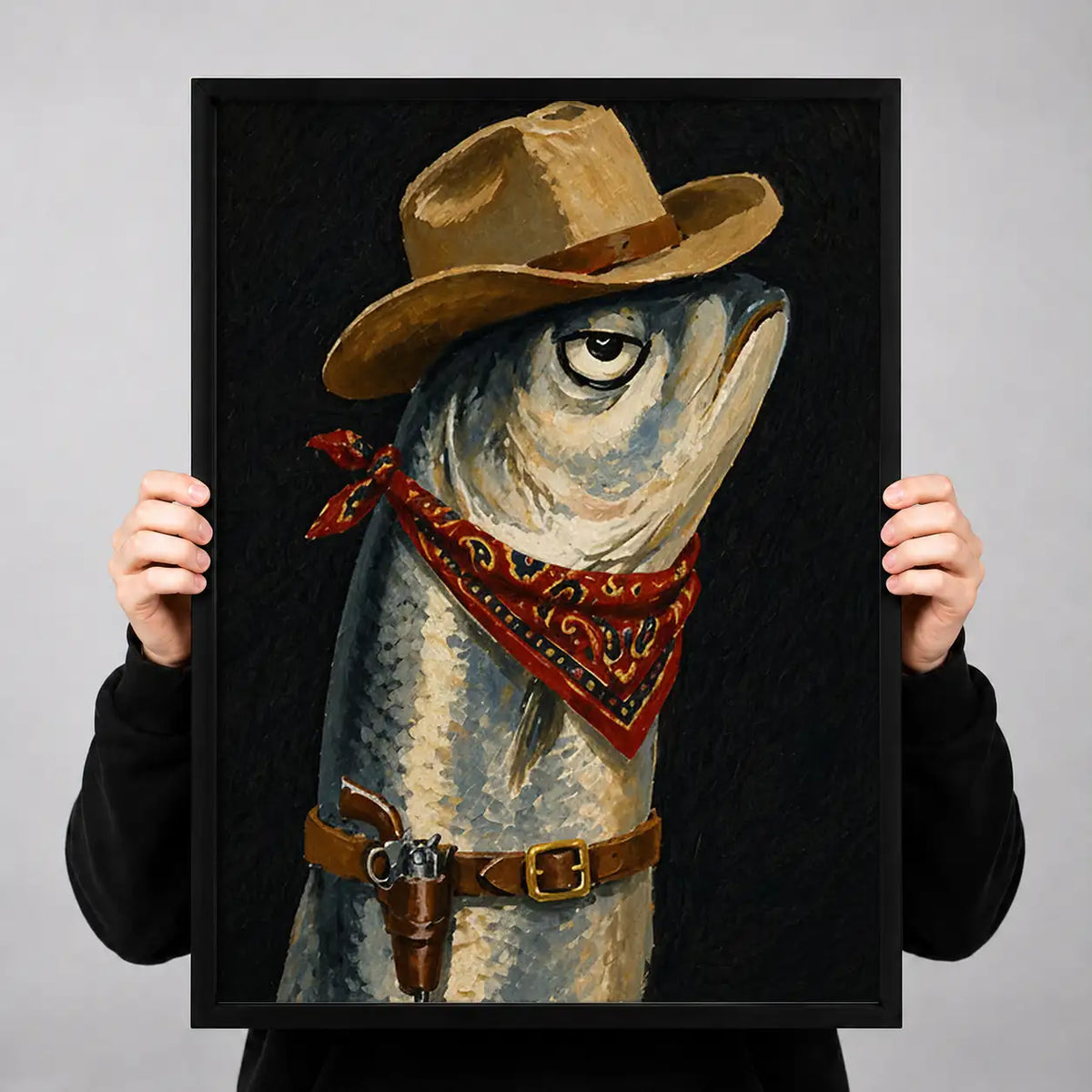 Cowboy Fish Portrait Wall Art 3