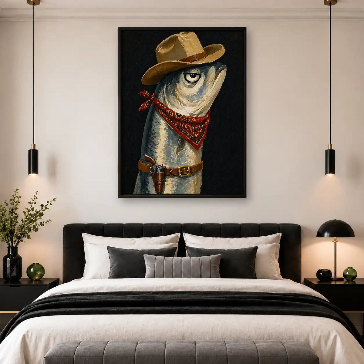 Cowboy Fish Portrait Wall Art 4