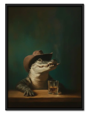 Cowboy Frog with Whiskey Wall Art