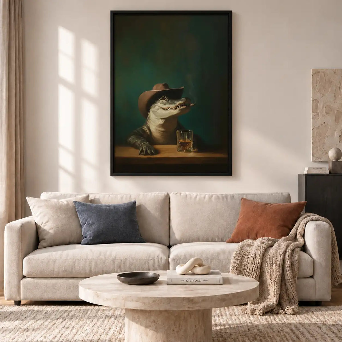 Cowboy Frog with Whiskey Wall Art 2