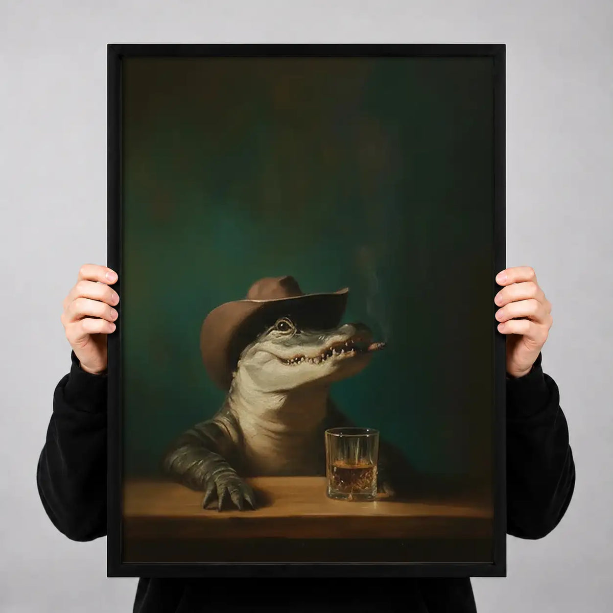 Cowboy Frog with Whiskey Wall Art 3