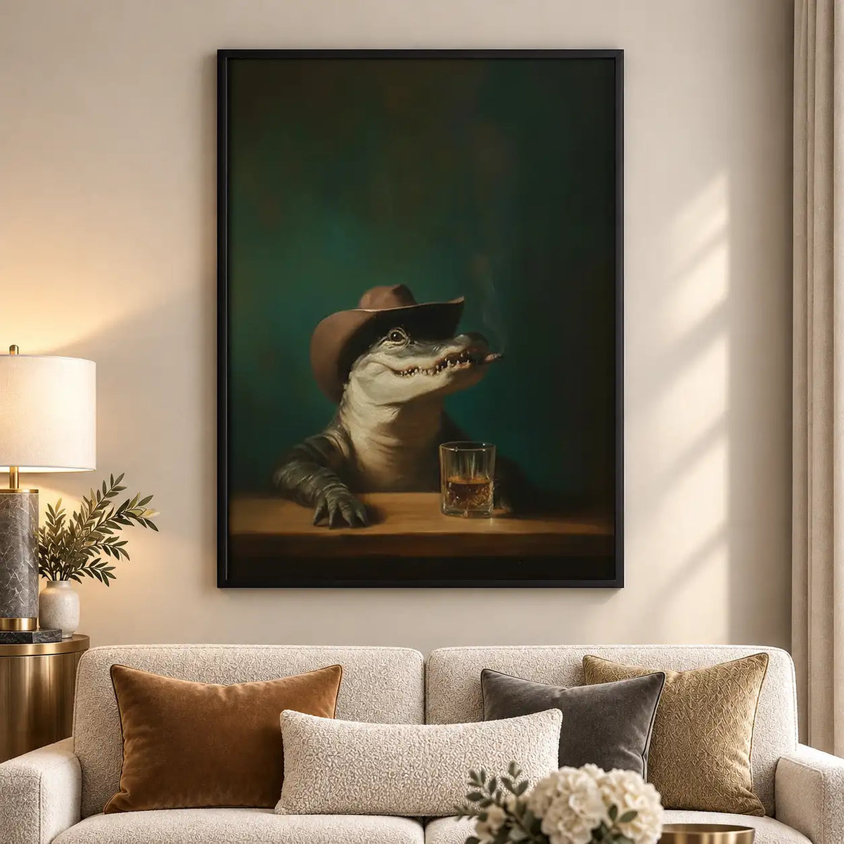 Cowboy Frog with Whiskey Wall Art 5