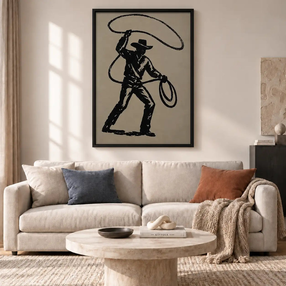 Cowboy Lasso Silhouette Wall Art 2