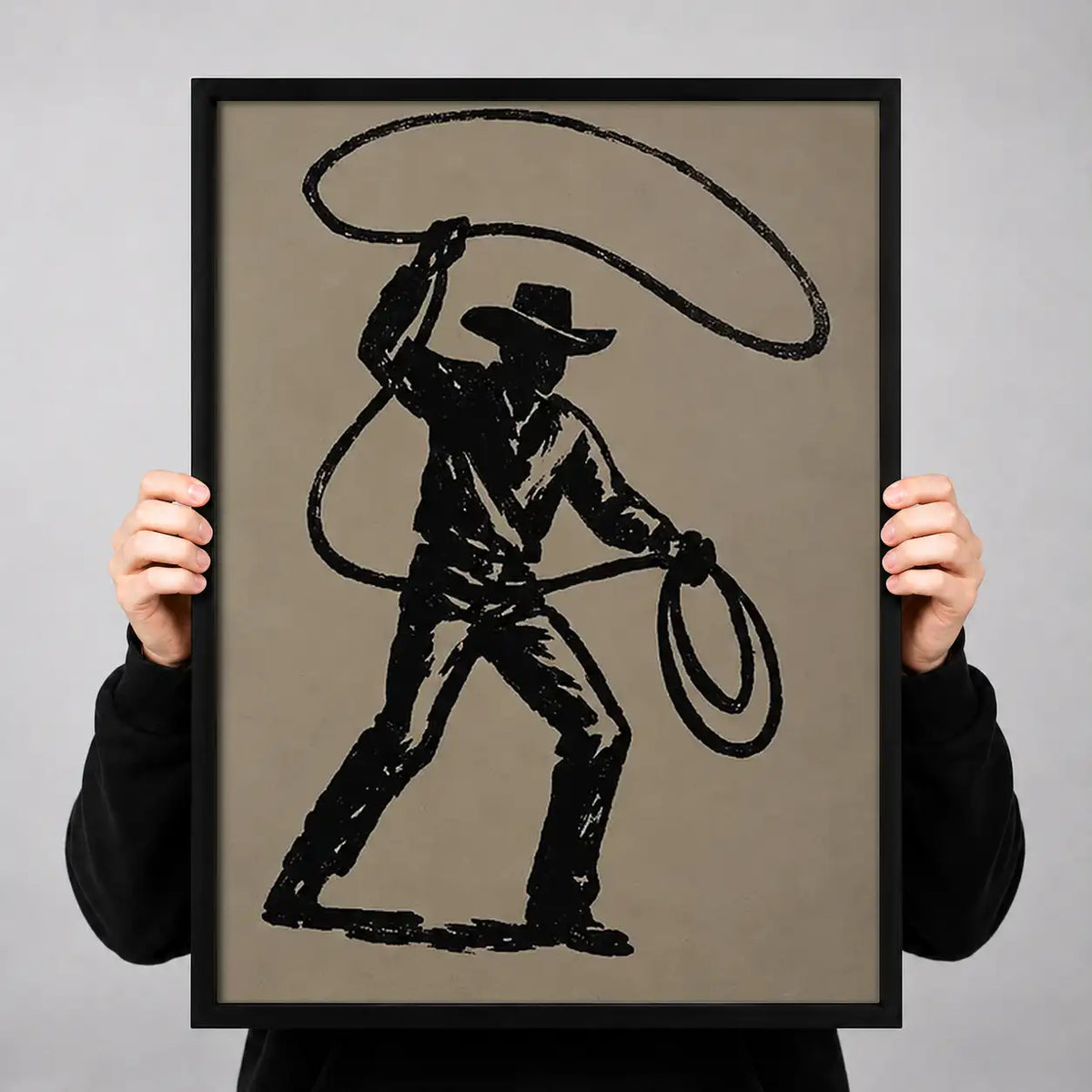 Cowboy Lasso Silhouette Wall Art 3