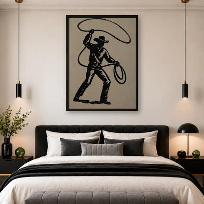 Cowboy Lasso Silhouette Wall Art 4