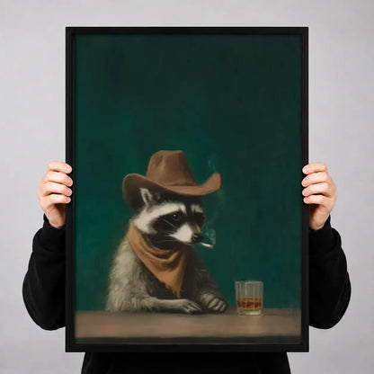 Cowboy Raccoon with Whiskey Wall Art 3