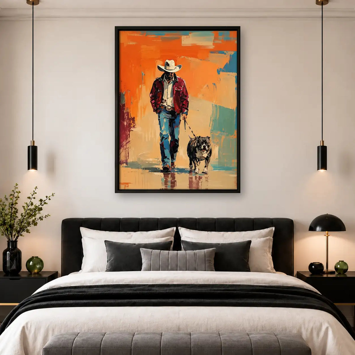 Cowboy Walking with Dog Wall Art 4