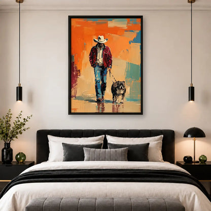 Cowboy Walking with Dog Wall Art 4