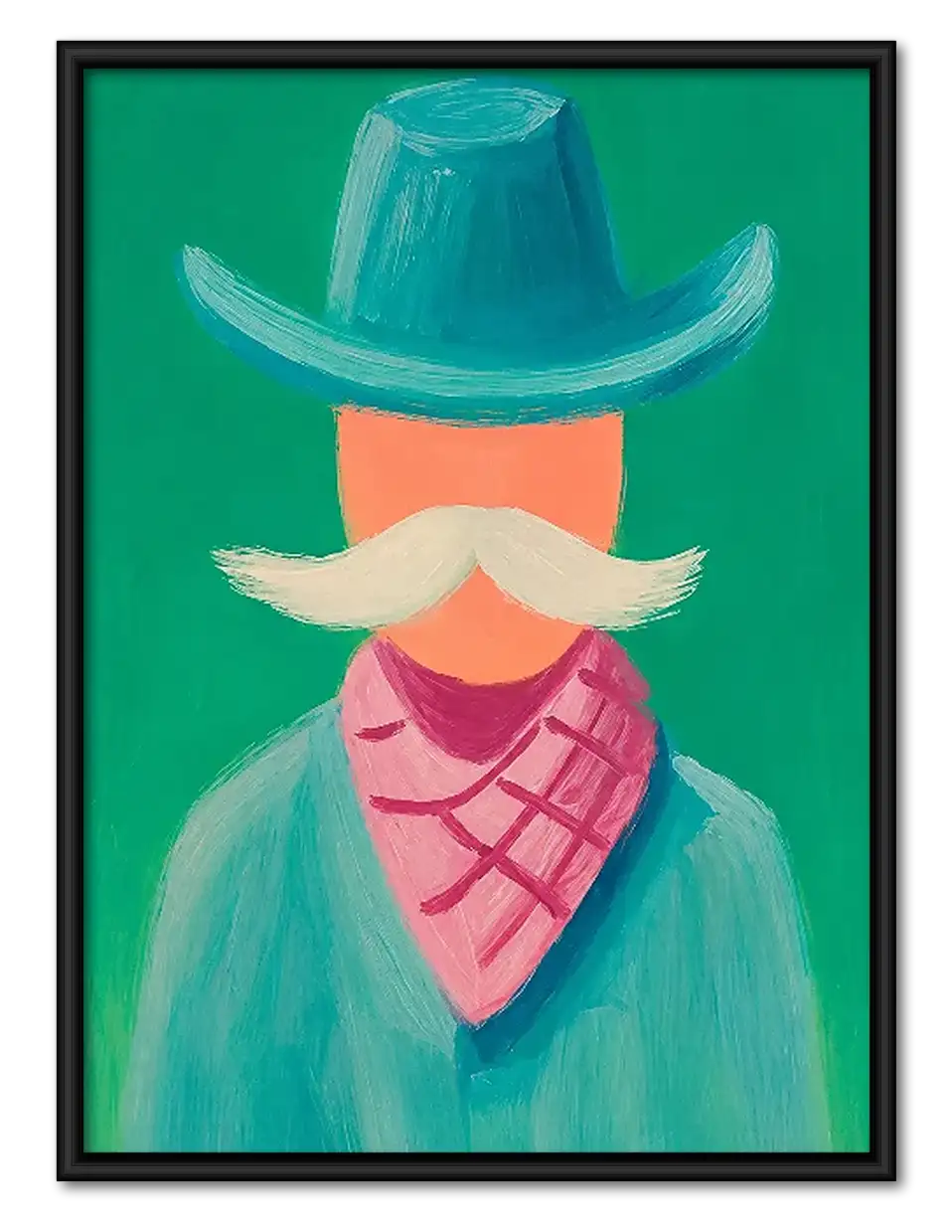 Cowboy with Turquoise Hat Wall Art 1