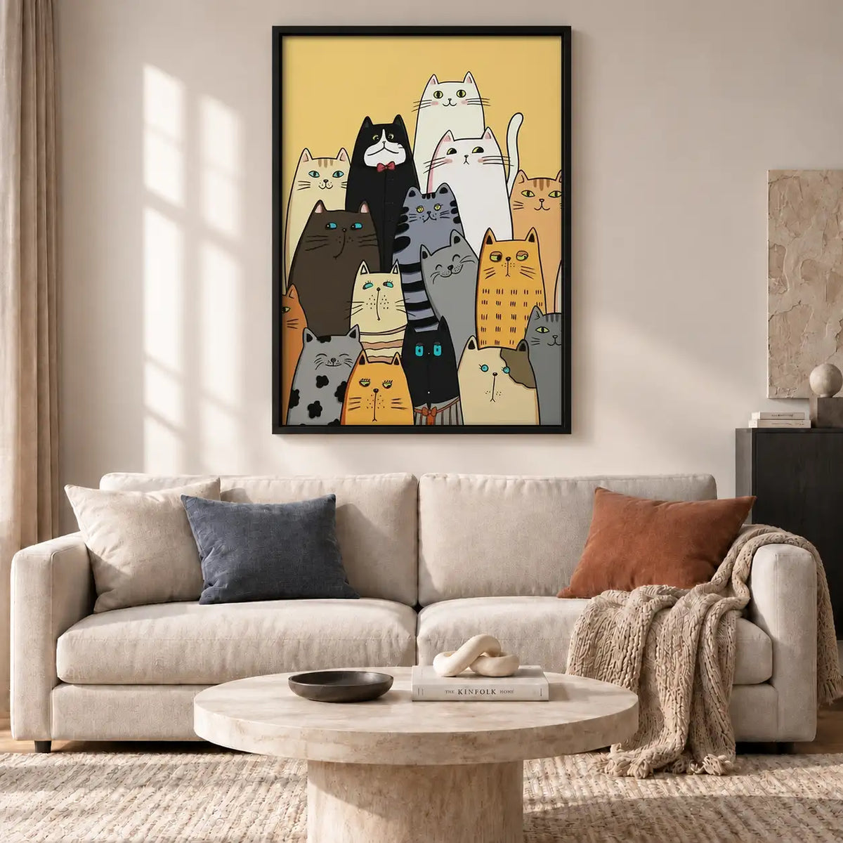 Crowd of Colorful Cats Wall Art 2