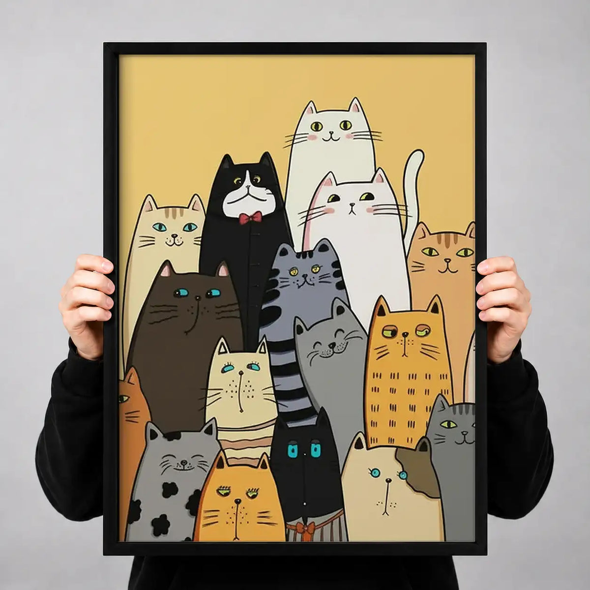 Crowd of Colorful Cats Wall Art 3