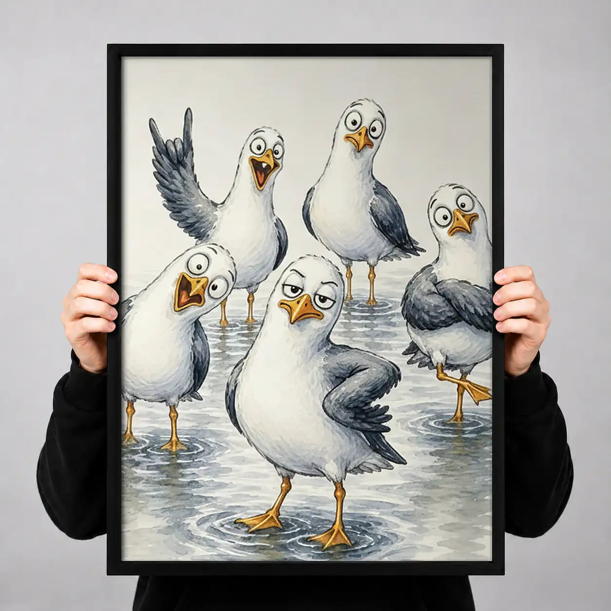 Crowd of Curious Seagulls Wall Art 3