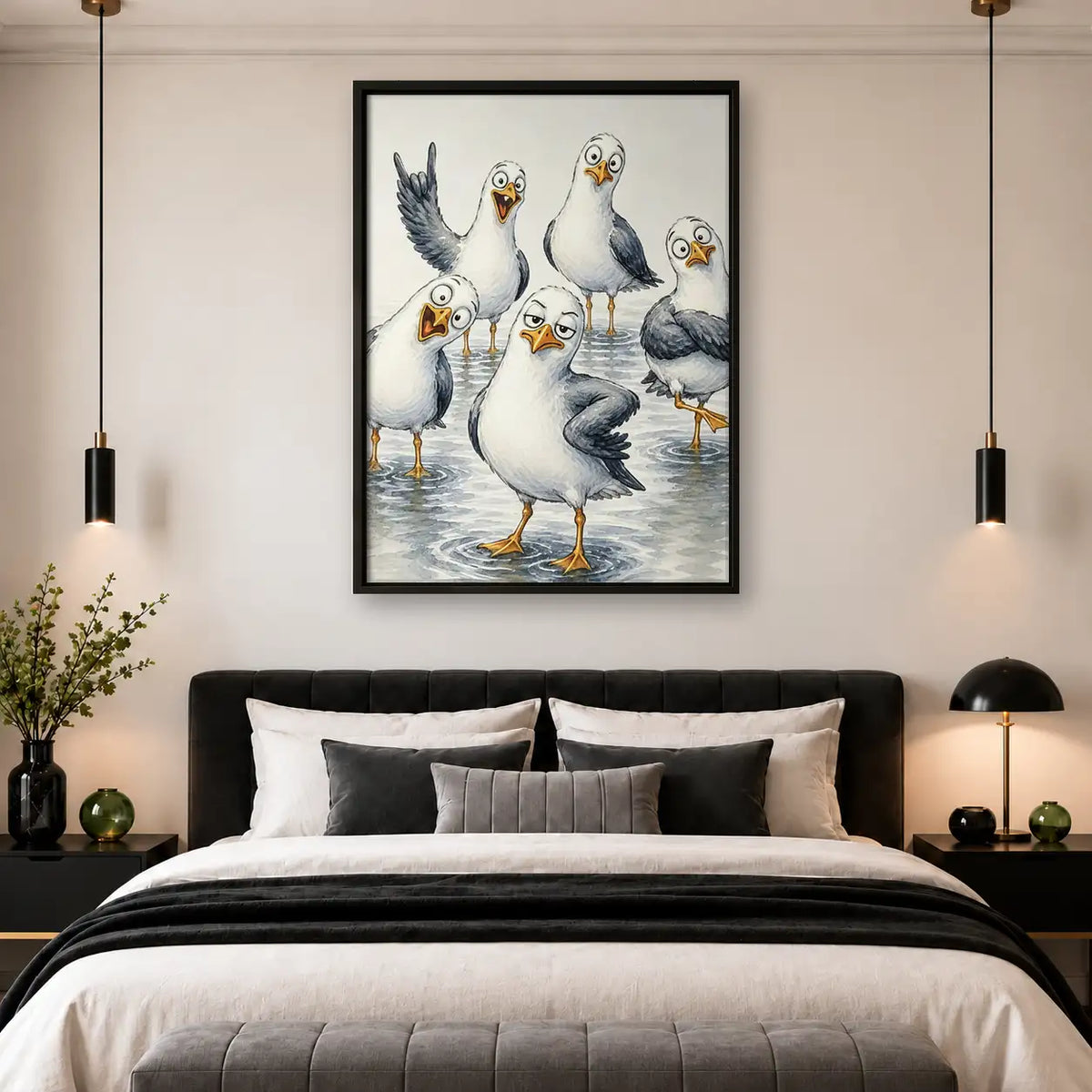 Crowd of Curious Seagulls Wall Art 4