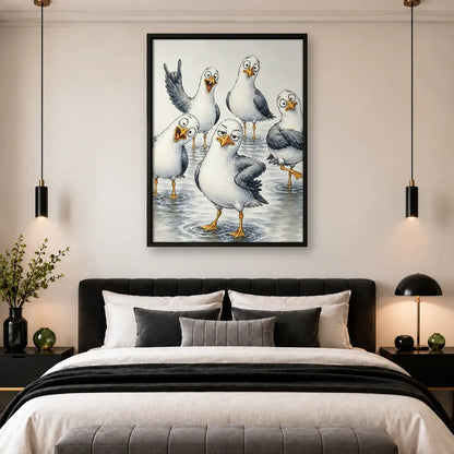 Crowd of Curious Seagulls Wall Art 4