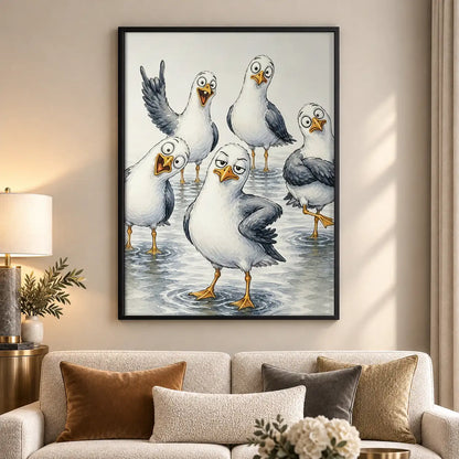 Crowd of Curious Seagulls Wall Art 5