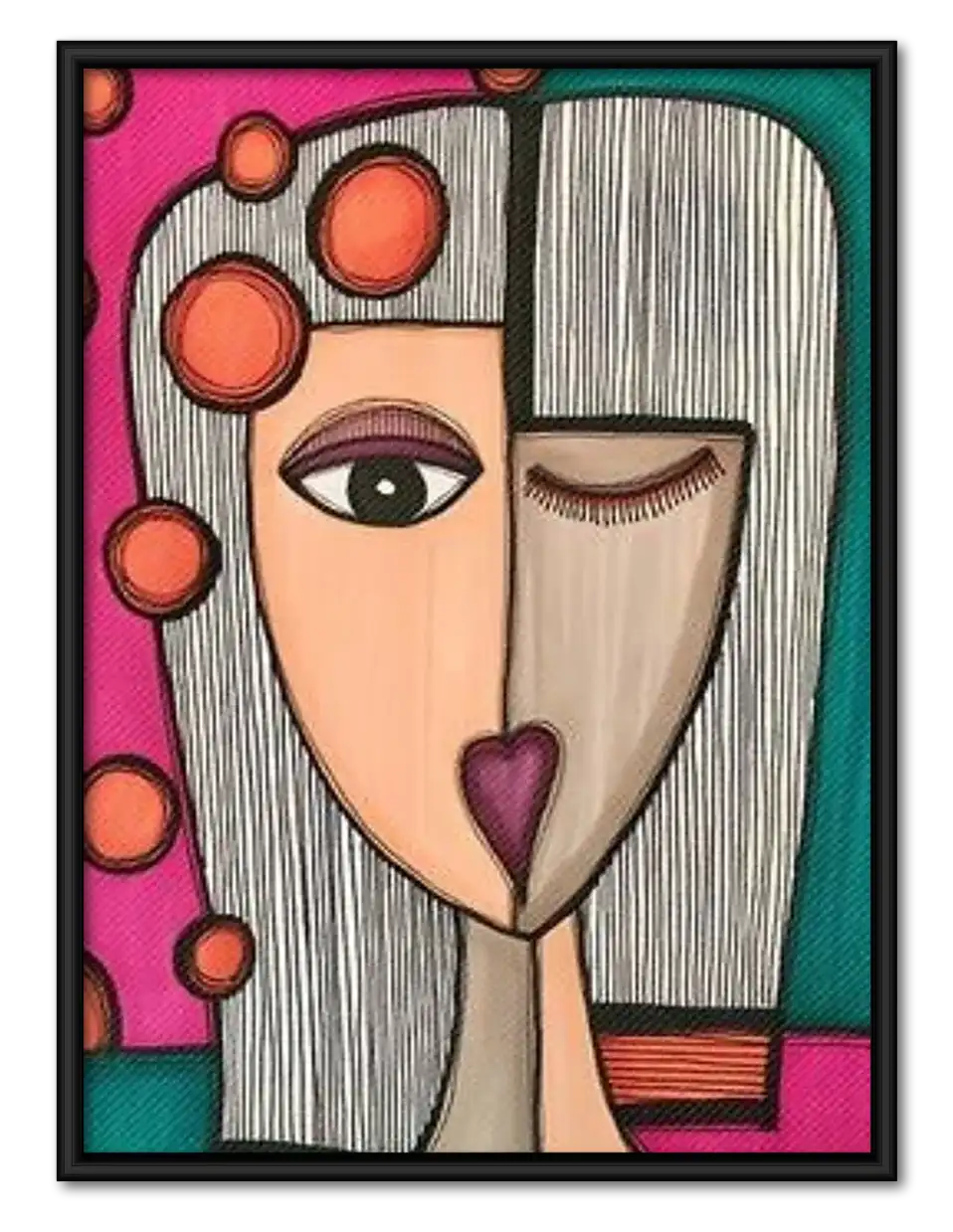 Cubist Woman Portrait Wall Art 1