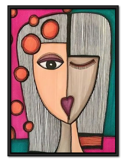 Cubist Woman Portrait Wall Art