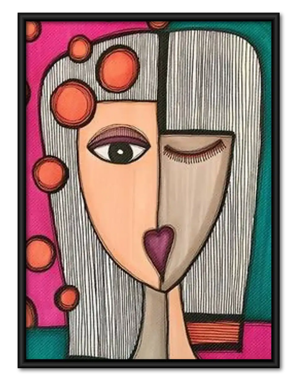 Cubist Woman Portrait Wall Art