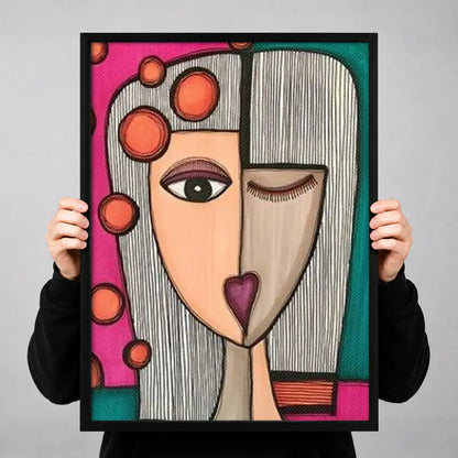 Cubist Woman Portrait Wall Art 3