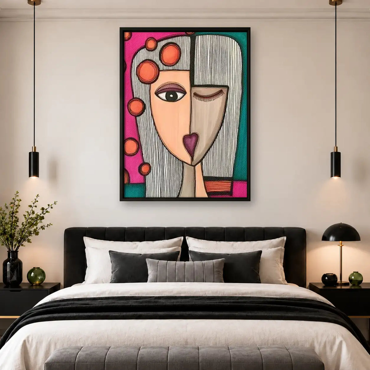 Cubist Woman Portrait Wall Art 4