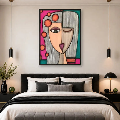 Cubist Woman Portrait Wall Art 4
