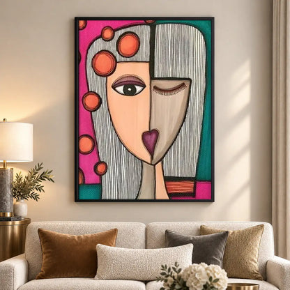Cubist Woman Portrait Wall Art 5