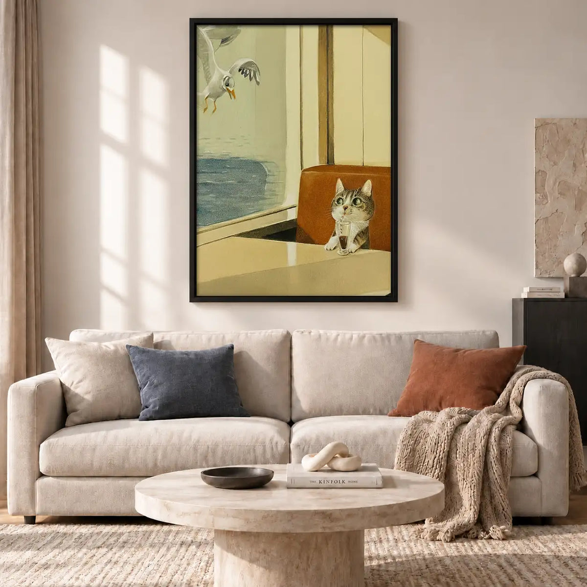 Curious Cat Riding on a Train Wall Art 2