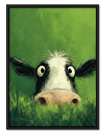 Curious Cow in Green Grass Wall Art