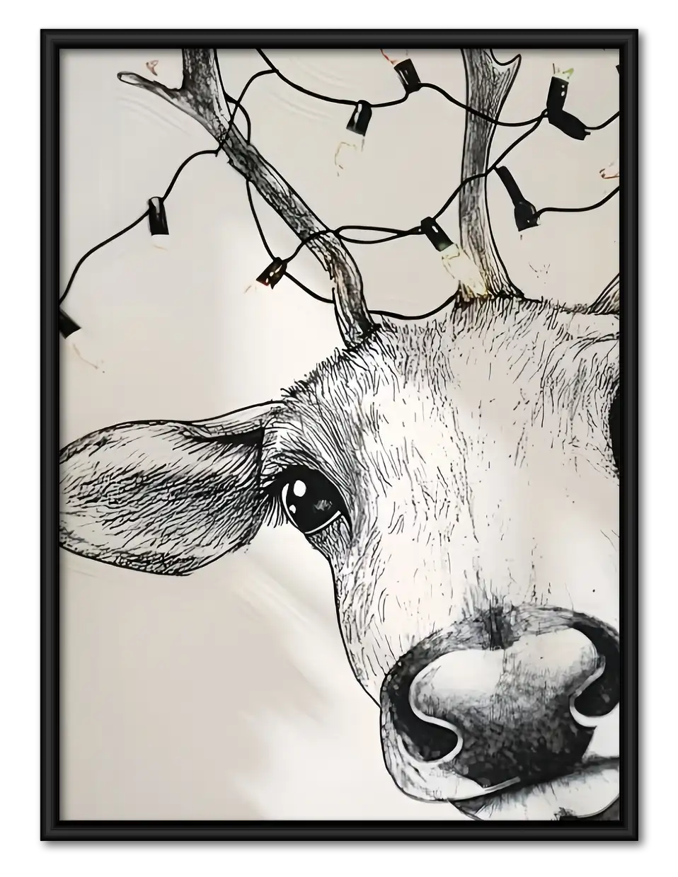 Curious Cow Pencil Portrait Wall Art 1