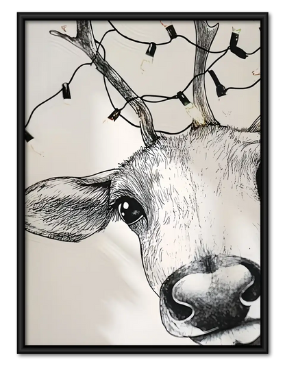 Curious Cow Pencil Portrait Wall Art 1