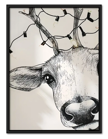 Curious Cow Pencil Portrait Wall Art