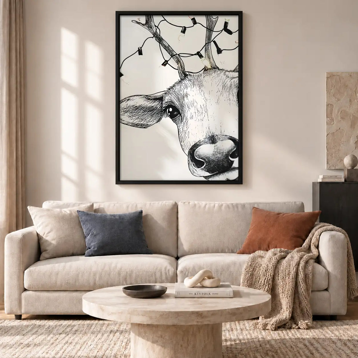 Curious Cow Pencil Portrait Wall Art 2