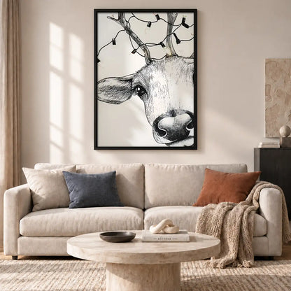 Curious Cow Pencil Portrait Wall Art 2