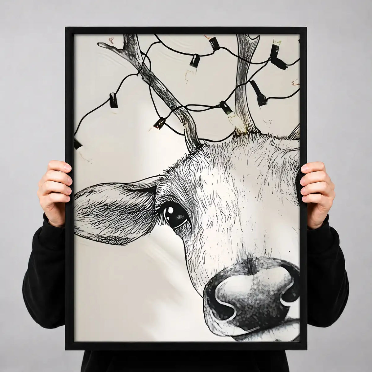 Curious Cow Pencil Portrait Wall Art 3
