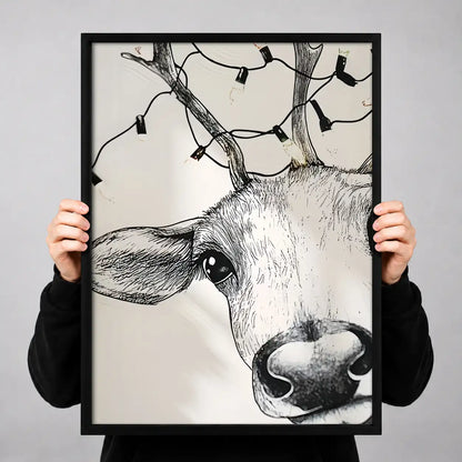 Curious Cow Pencil Portrait Wall Art 3