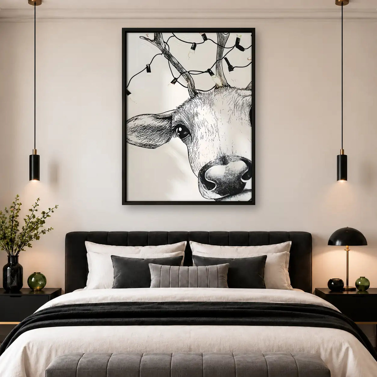 Curious Cow Pencil Portrait Wall Art 4