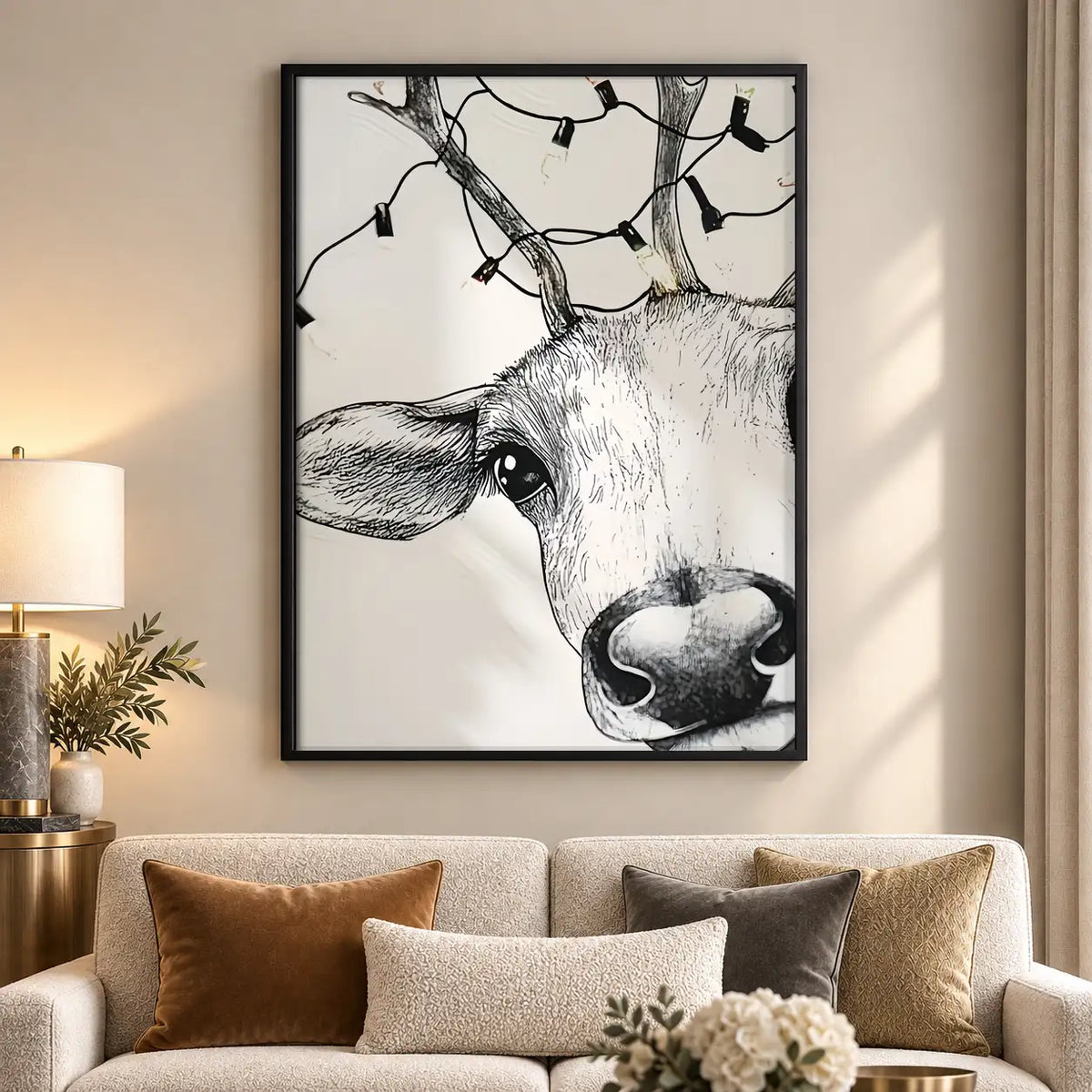 Curious Cow Pencil Portrait Wall Art 5