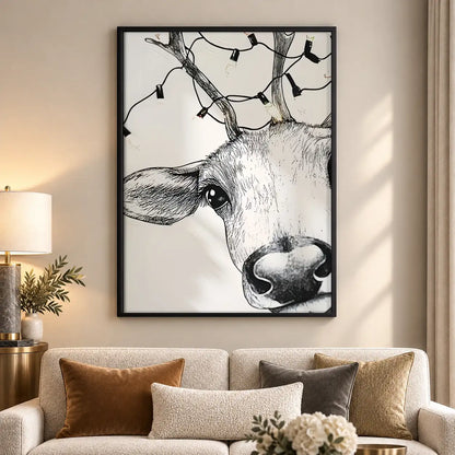 Curious Cow Pencil Portrait Wall Art 5