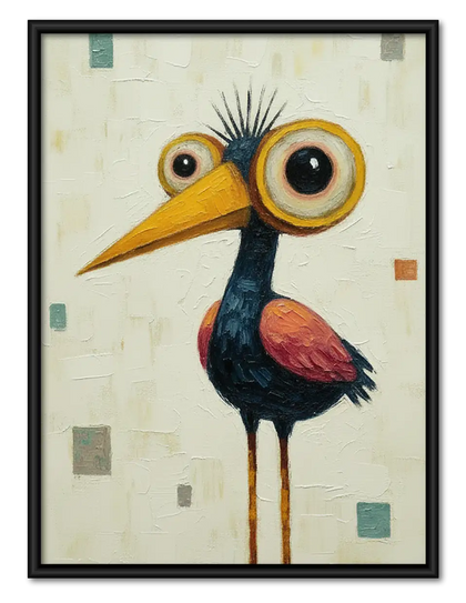 Curious Long-Leg Bird Wall Art