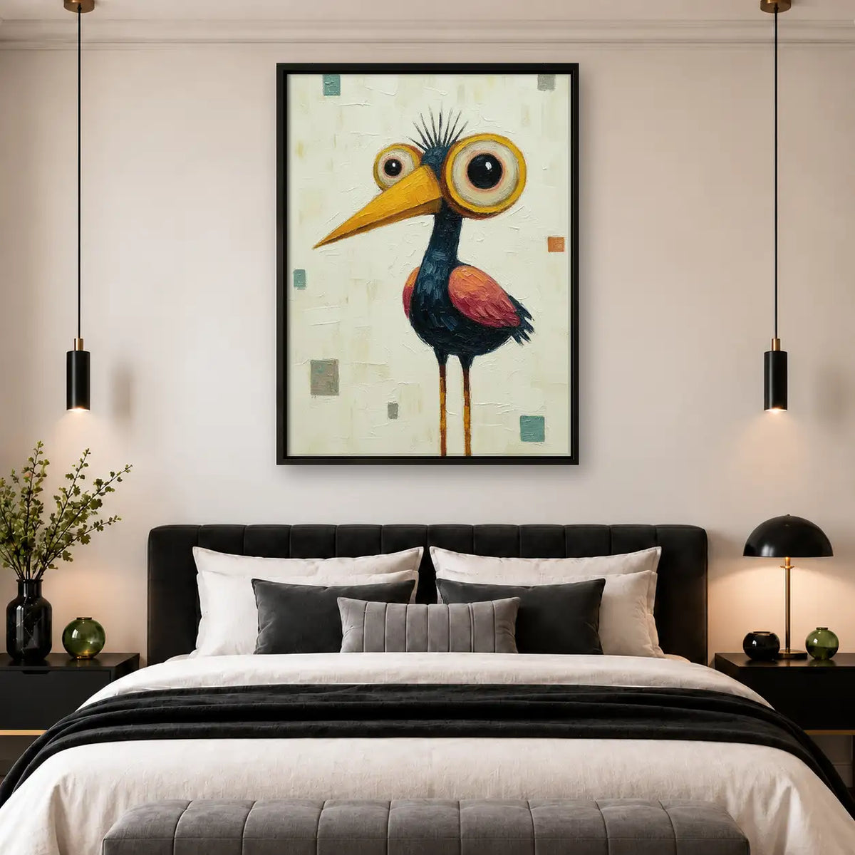 Curious Long-Leg Bird Wall Art 4