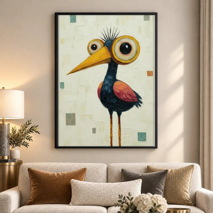 Curious Long-Leg Bird Wall Art 5