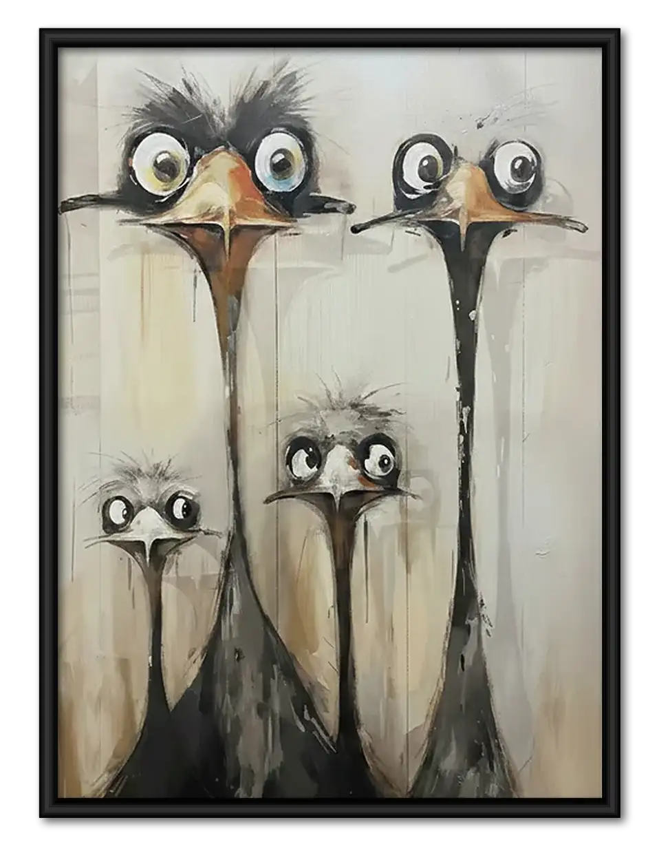 Curious Ostrich Head Group Wall Art 1