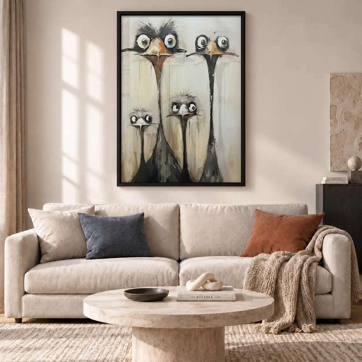 Curious Ostrich Head Group Wall Art 2