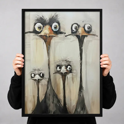 Curious Ostrich Head Group Wall Art 3